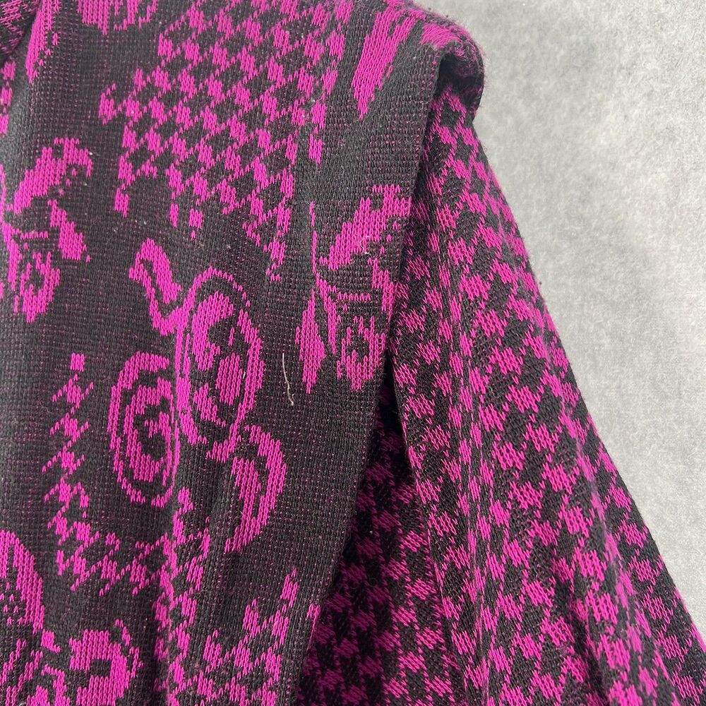 Vintage 1980s California Girl by Petrina Aberle floral houndstooth knit s/m* - Picture 11 of 16